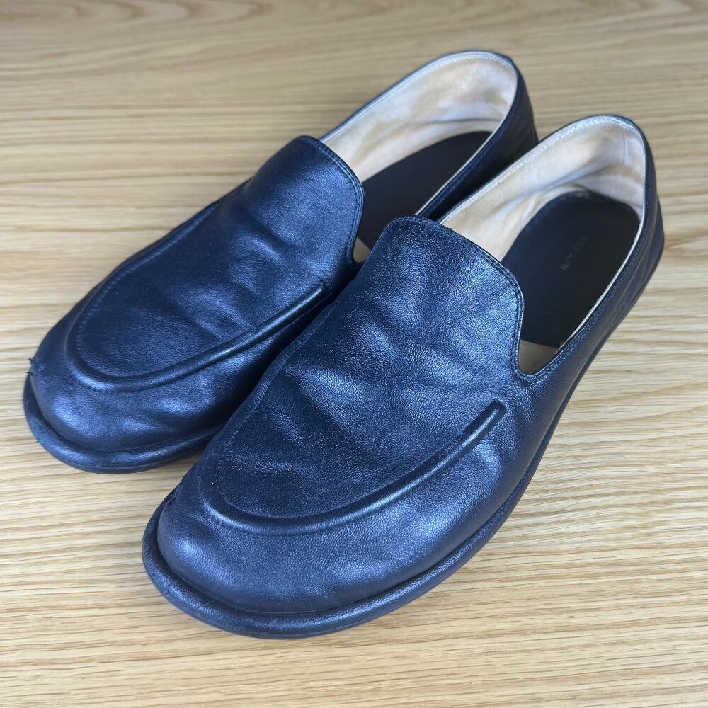 The Row Canal Black Leather Loafers Size 38.5